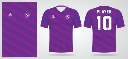 modello di maglia sportiva viola per uniformi della squadra e design di magliette da calcio vettore