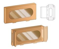 disegno del modello fustellato di imballaggio della scatola. Modello 3d vettore