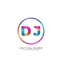 lettera dj colorfull logo premio elegante modello vettore