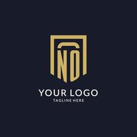 no logo iniziale con geometrico scudo forma design stile vettore