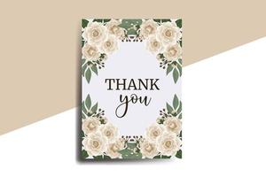 grazie voi carta saluto carta camelia fiore design modello vettore