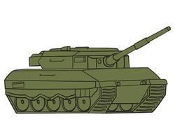 principale battaglia serbatoio nel linea arte nel colore. Tedesco militare veicolo. colorato vettore illustrazione isolato su bianca sfondo.