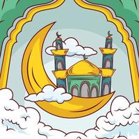 Ramadan bandiera inviare con mano disegnato islamico illustrazione ornamento vettore
