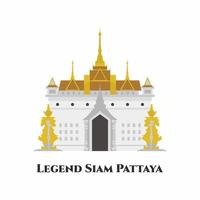 leggenda siam, pattaya, thailandia. è la cultura thailandese che presenta miti e civiltà. un posto è il primo e il più grande parco a tema culturale thailandese della Thailandia. vale la pena visitare. illustrazione vettoriale piatta