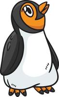 illustrazione clipart colorata del fumetto del pinguino vettore