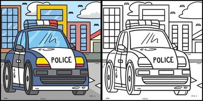polizia auto colorazione pagina colorato illustrazione vettore