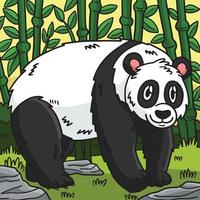 panda animale colorato cartone animato illustrazione vettore