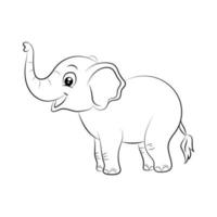 elefante colorazione pagina per bambini mano disegnato elefante schema illustrazione vettore