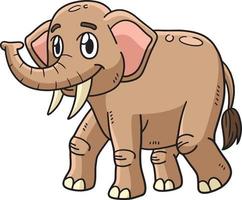 illustrazione clipart colorata del fumetto dell'elefante vettore