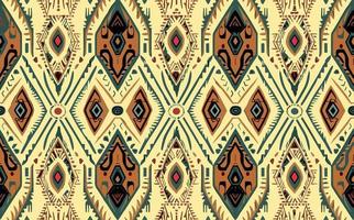 etnico astratto ikat modello. senza soluzione di continuità modello nel tribale, popolare ricamo, messicano stile. azteco geometrico arte ornamento print.design per tappeto, sfondo, vestiario, avvolgere, tessuto, coperchio, tessile vettore