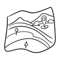 mondo carta geografica scarabocchio. magro continentale silhouette minimo linea. vettore illustrazione