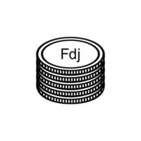 Gibuti moneta simbolo, gibutiano franco icona, djf cartello. vettore illustrazione