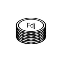 Gibuti moneta simbolo, gibutiano franco icona, djf cartello. vettore illustrazione