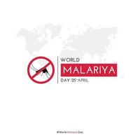mondo malaria giorno sociale media inviare, no zanzara no malaria design concetto vettore
