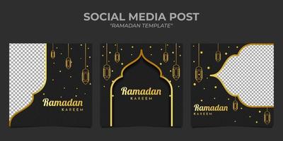 Ramadan Kareem Temaplate post sui social media vettore