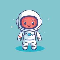 carino astronauta portafortuna vettore cartone animato stile