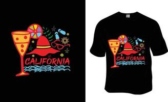 California, estate, spiaggia maglietta design.ready per Stampa per abbigliamento, manifesto, e illustrazione. moderno, semplice, scritta. vettore