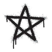 spray graffiti stella simbolo dipinto nero su bianca. stella simbolo. isolato su un' bianca sfondo. vettore illustrazione