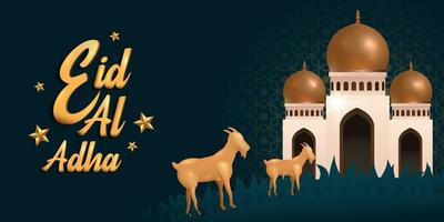 eid al adha mubarak il celebrazione di musulmano Comunità Festival sfondo disegno.vettore illustrazione vettore