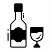 vino bottiglia e bicchiere vettore design su bianca sfondo