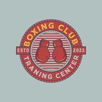 boxe club Vintage ▾ distintivo logo design. traning centro retrò Vintage ▾ distintivo illustrazione vettore