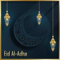 eid al adha celebrazione su colore sfondo vettore