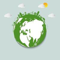 ecology.green cities aiuta il mondo con idee ecologiche concept.vector illustrazione vettore