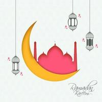 islamico santo mese di Ramadan kareem o Ramazan kareem concetto. vettore