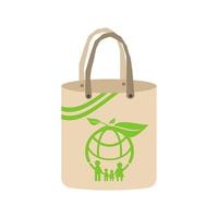 concetto di ecologia, idee di borsa in tessuto ecologico. illustrazione di vettore