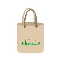 concetto di ecologia, idee di borsa in tessuto ecologico. illustrazione di vettore