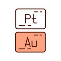 icona di colore rgb metalli preziosi vettore