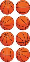 collezione di pallacanestro palle azione illustrazione, isolato su bianca sfondo vettore