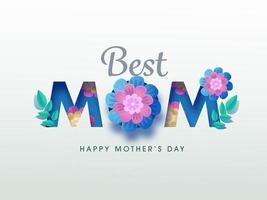 colorato fiori e le foglie decorato testo mamma, concetto per contento La madre di giorno concetto. vettore