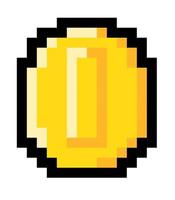 vettore illustrazione di un' moneta. pixel arte moneta. video Giochi anni 90
