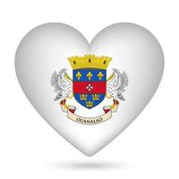 santo barthélemy bandiera nel cuore forma. vettore illustrazione.