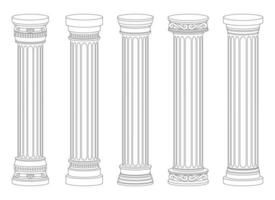 antico colonne vettore design illustrazione isolato su sfondo