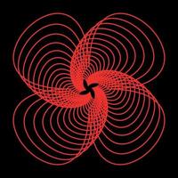 astratto rosso fiore, astratto sfondo con spirale vettore