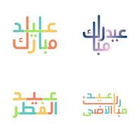 elegante eid mubarak calligrafia collezione nel vettore formato