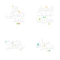 tradizionale eid mubarak calligrafia vettore imballare per saluto carte