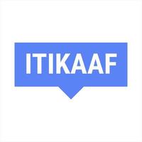 itikaaf blu vettore chiamare bandiera con informazione su donazioni e isolamento durante Ramadan