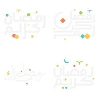 Arabo calligrafia Ramadan kareem auguri per islamico digiuno mese. vettore