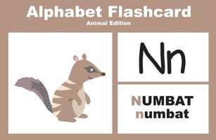 animale alfabeto flashcard. educativo stampabile flashcard. vettore illustrazioni.