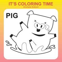 colorazione animale foglio di lavoro pagina. educativo stampabile colorazione foglio di lavoro. colorazione gioco per prescolastico bambini. vettore file.