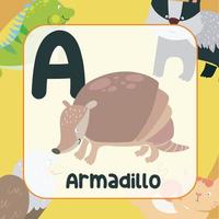 animale alfabeto flashcard. educativo stampabile flashcard. vettore illustrazioni.