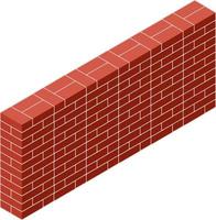 rosso mattone parete di Casa. elemento di edificio costruzione. pietra oggetto. isometrico illustrazione. simbolo di protezione e sicurezza vettore