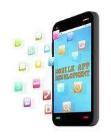 smartphone con icona mobile e schermata di sviluppo dell'app mobile vettore
