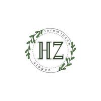 hz iniziale bellezza floreale logo modello vettore