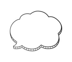 comico discorso bolla pensato nube 3d scarabocchio schema vettore illustrazione