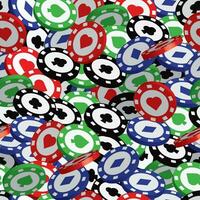 poker chips seamless pattern, jackpot o concetto di vincitore. modello di fiches da poker per tessuto, vestiti per bambini, sfondo, tessuto, carta da imballaggio e altre decorazioni vettore