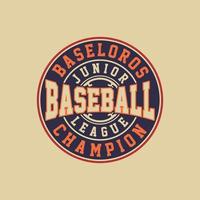 baseball baseloros campione junior lega Vintage ▾ distintivo logo design vettore